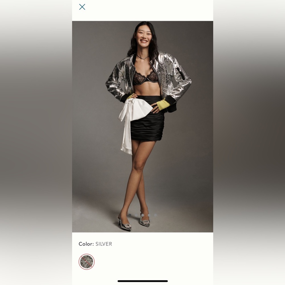 NWT Silver Metallic Jacket bomber jacket